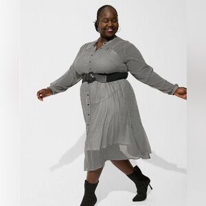 Torrid Black and White Long Sleeve Dress